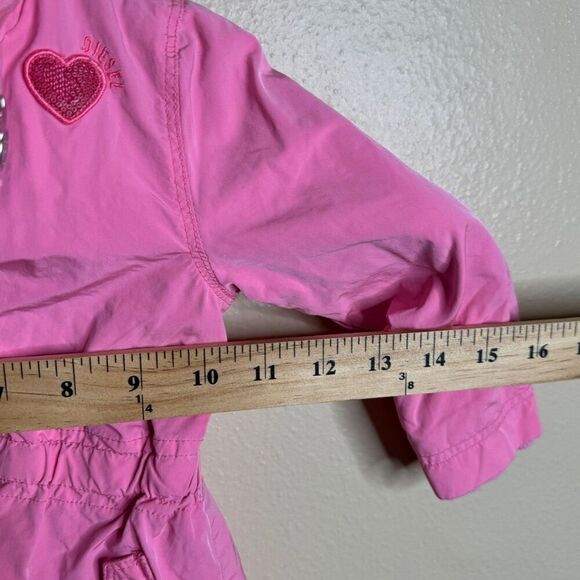 Diesel Jacket Baby Girl 12M Pink Hooded Full Zip Windbreaker - Picture 9 of 11